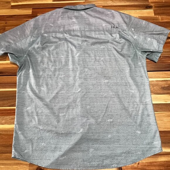 Huk Performance Fabric Fishing Shirt Mens Size XXL Short Sleeve Button Up Pocket - Picture 3 of 7